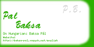 pal baksa business card